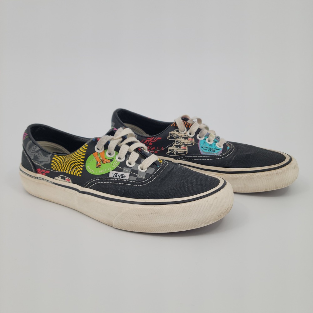 Vans Era SF V66 Sneakers Unisex Size M 6.5 W 8 Black Graphic Print Low Top Retro